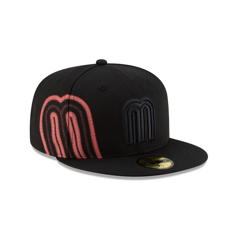Mexico Baseball Black on Black 59FIFTY Fitted Hat 7