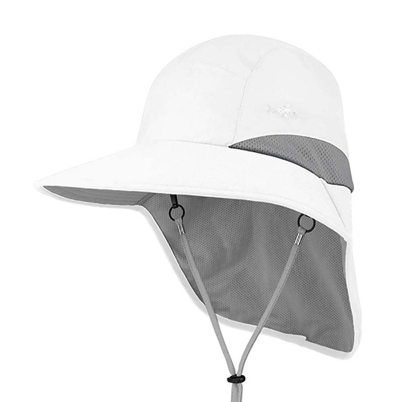 Microfiber Large Bill UV Cap with Neck Cape – Juniper UV Wear White