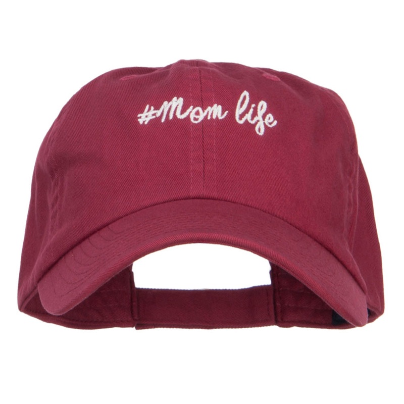 Mom Life Embroidered Low Cap Wine One Size