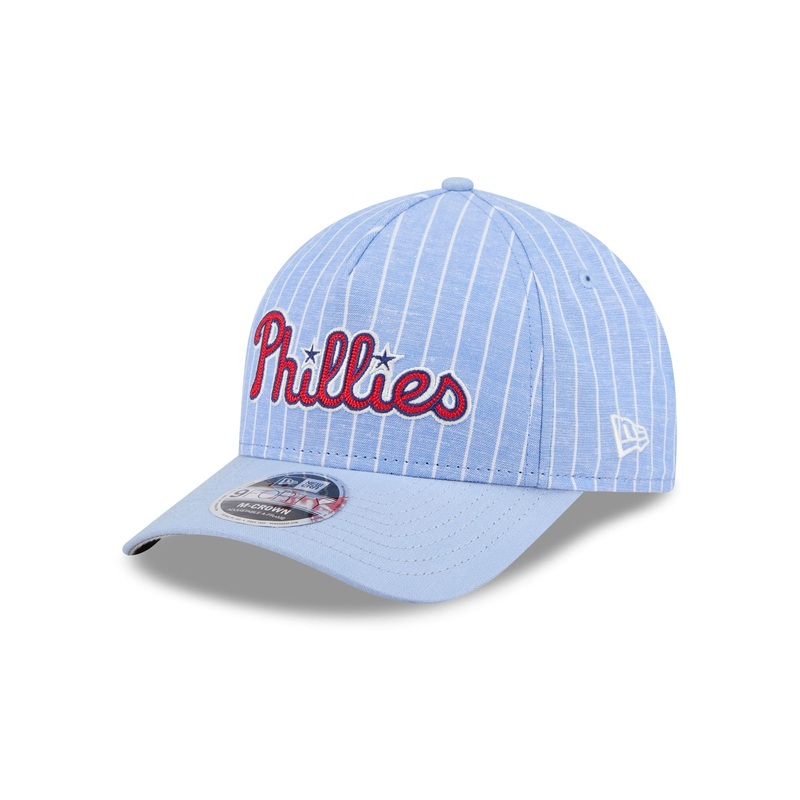 Philadelphia Phillies Pinstripe Linen 9FORTY M-Crown A-Frame Snapback Hat One Size