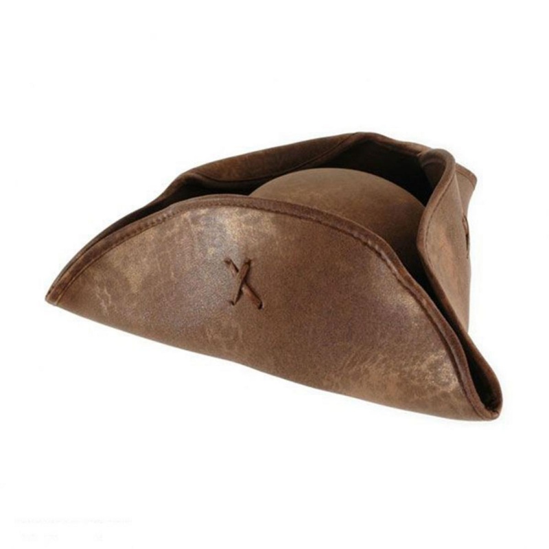 Pirates of the Caribbean Jack Sparrow Tricorn Hat BROWN ONE SIZE FITS MOST
