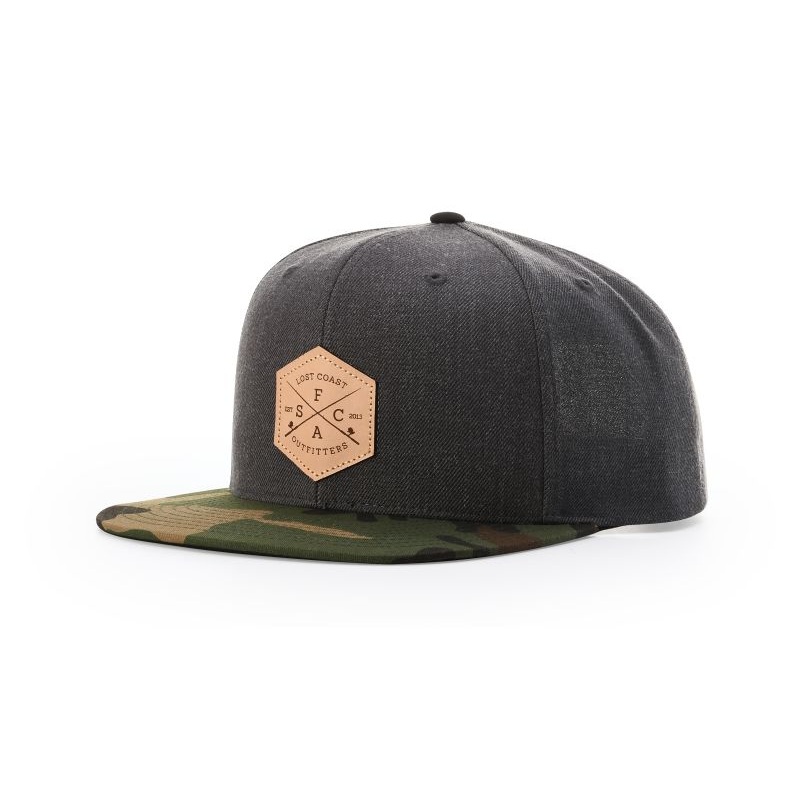 Richardson 510 Wool Flatbill Snapback Cap Black