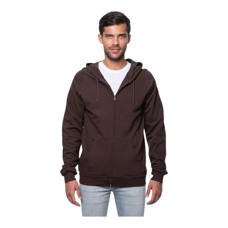 Royal Apparel Unisex Organic Cotton Full-Zip Hoodie 21051ORG Bark XS