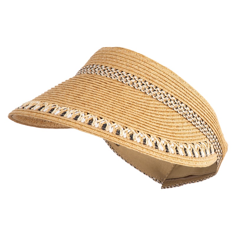 UPF 50+ Braided Toyo Velcro Visor Toast White One Size