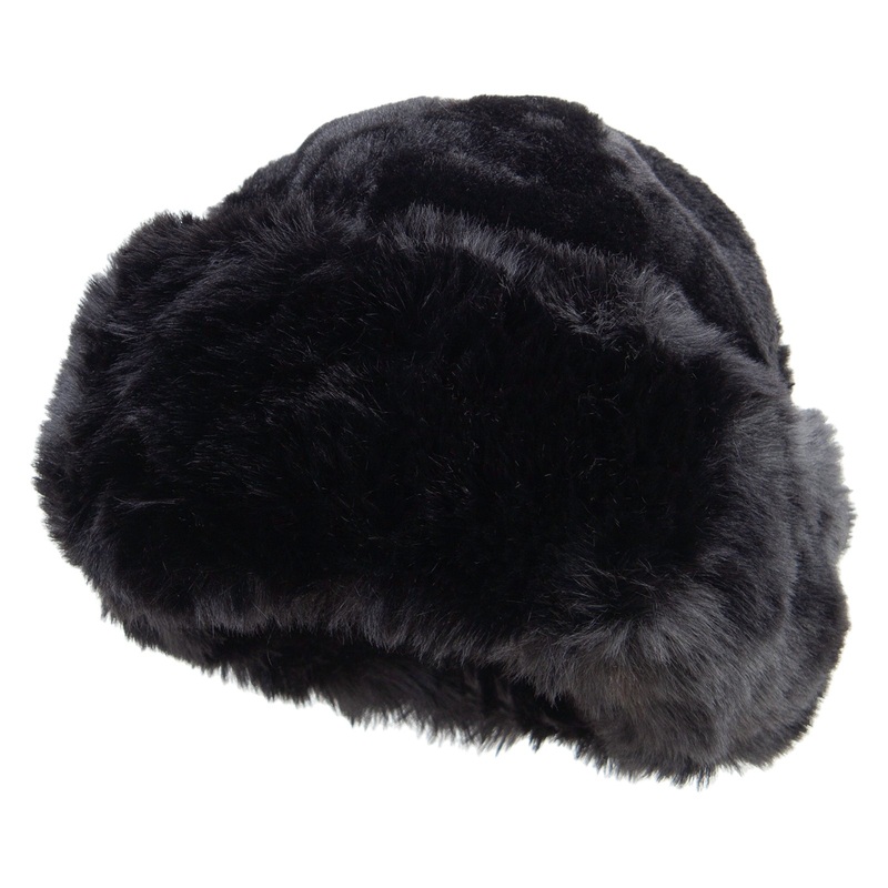 Women’s Faux Fur Fleexe Lining Short Beanie Black One Size