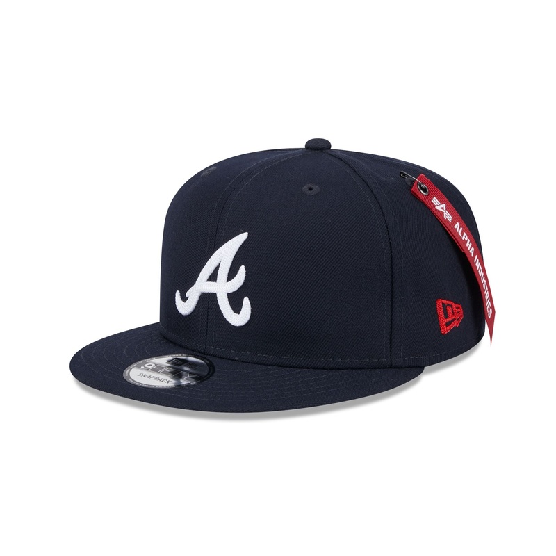 Alpha Industries x Atlanta Braves Navy 9FIFTY Snapback Hat One Size