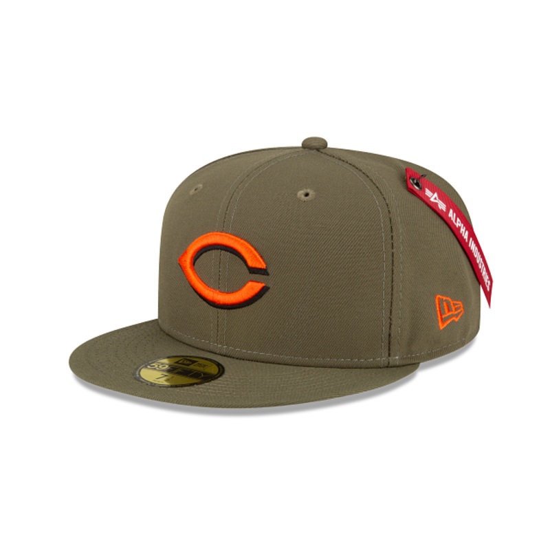 Alpha Industries X Cincinnati Reds Green 59FIFTY Fitted Hat 7