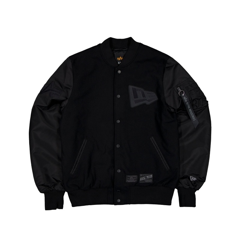 Alpha Industries x New Era Cap MA-1 Wool Varsity Jacket Black S