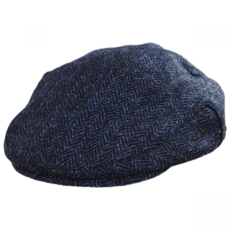 Ardmore Harris Tweed Wool Ivy Cap BLUE/BLACK S