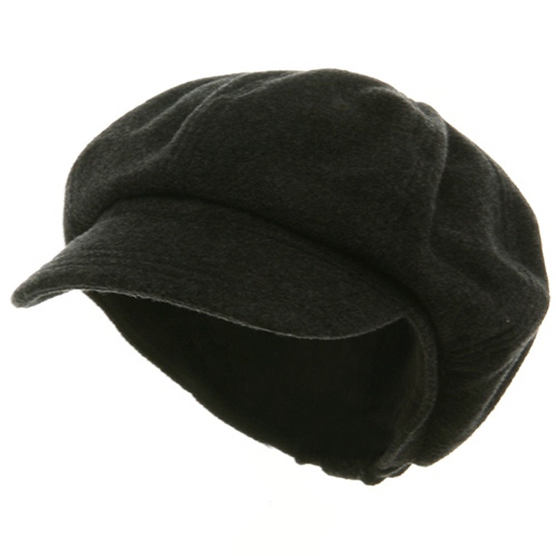 Big Size Classic Wool Newsboy Cap Charcoal One Size