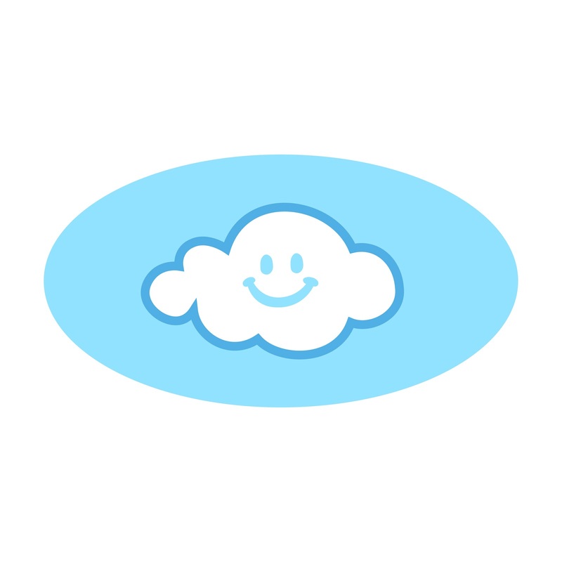 Cloud Nine Heat Transfer Sticker White Blue One Size