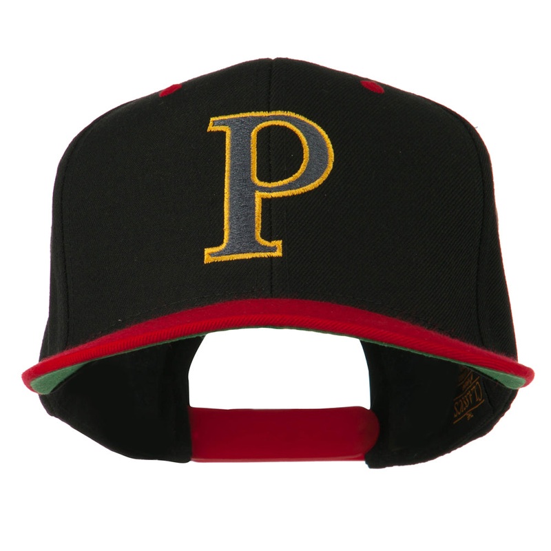 Greek Alphabet RHO Embroidered Two Tone Cap Black Red One Size