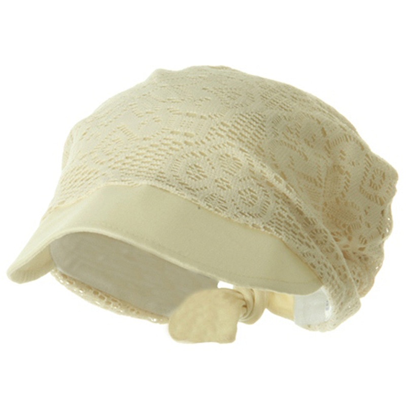 Ladies Jacquard Mesh Hat Natural One Size