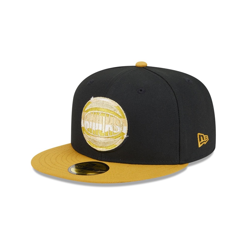 New York Knicks Metallic Gold Logo 59FIFTY Fitted Hat 7
