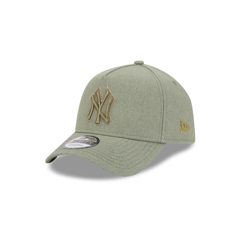New York Yankees Logo Essentials Olive 9FORTY A-Frame Snapback Hat One Size