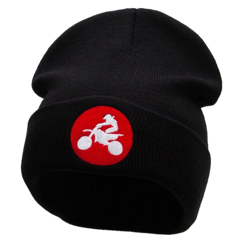 Offroad Embroidered 12 Inch Long Knitted Beanie Black One Size