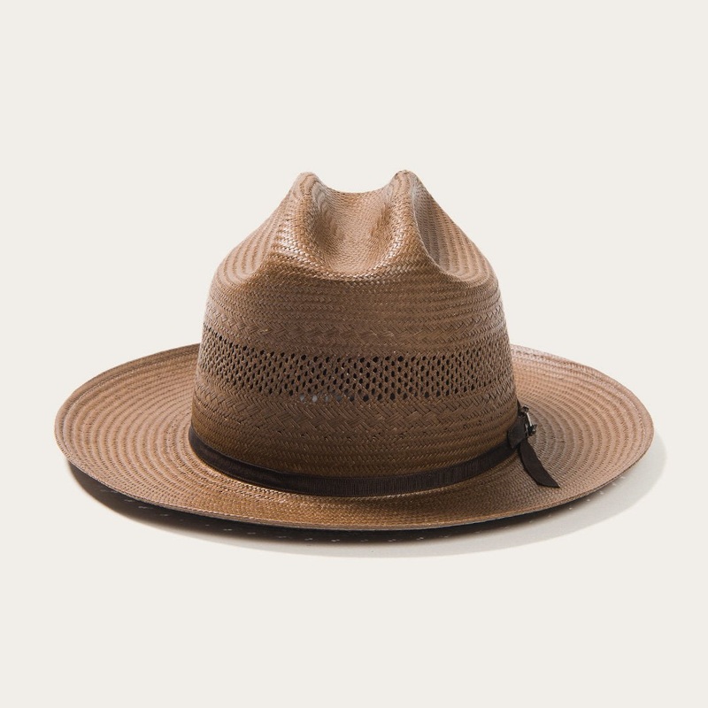 Open Road Vented Straw Cowboy Hat Chocolate 6 3/4
