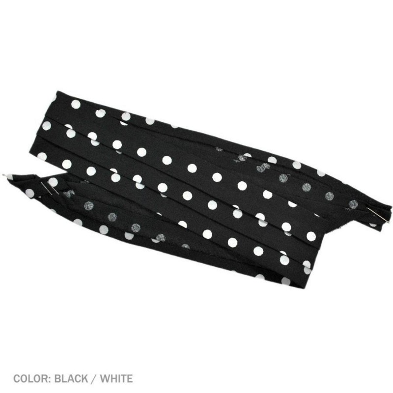 Polka Dot 3-Pleat Puggaree Hat Band BLACK/WHITE ADJUSTABLE