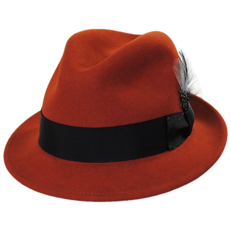 Tino Wool LiteFelt Trilby Fedora Hat – Rust RUST S