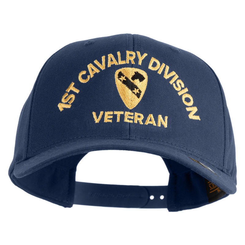 U.S. Army 1st Cavalry Division Embroidered Retro Cotton Blend Snapback Cap Navy One Size