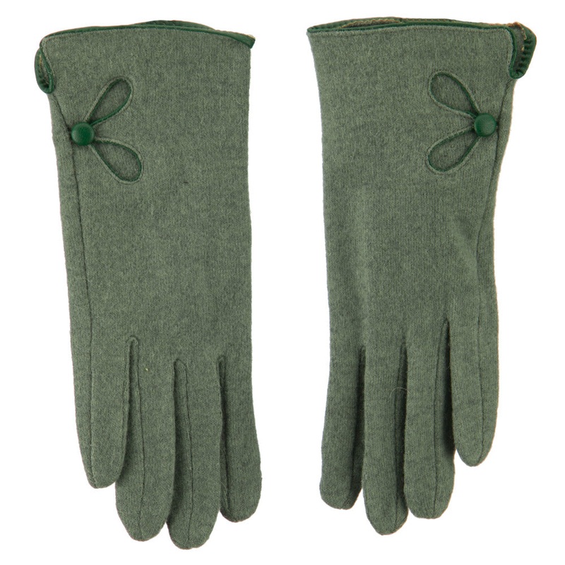 Wool Blend Open Design Texting Glove Green One Size