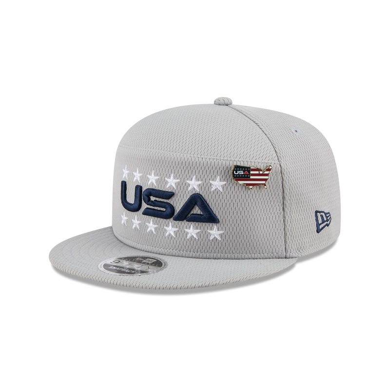 2025 Ryder Cup Team USA Gray Split Panel 9FIFTY Snapback Hat One Size