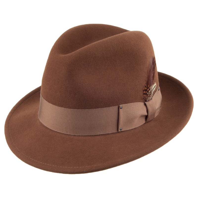 Bailey Hats Blixen Wool Felt Fedora Hat – Cognac S