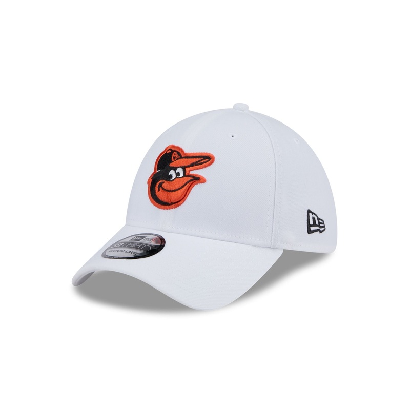 Baltimore Orioles Optic White 39THIRTY Stretch Fit Hat S/M