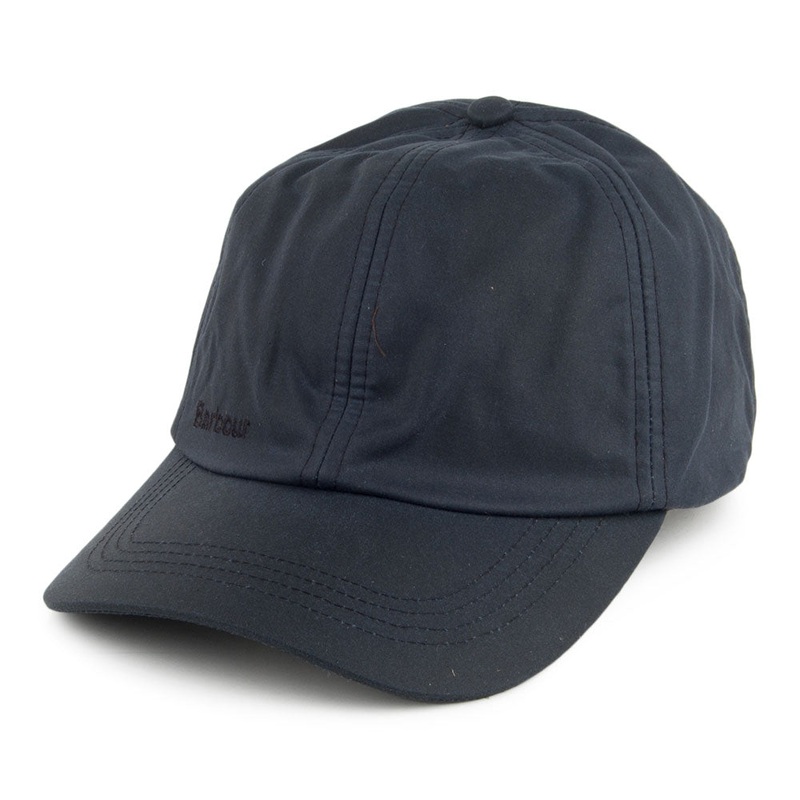Barbour Hats Prestbury Sports Waxed Cotton Baseball Cap – Navy Blue Adjustable