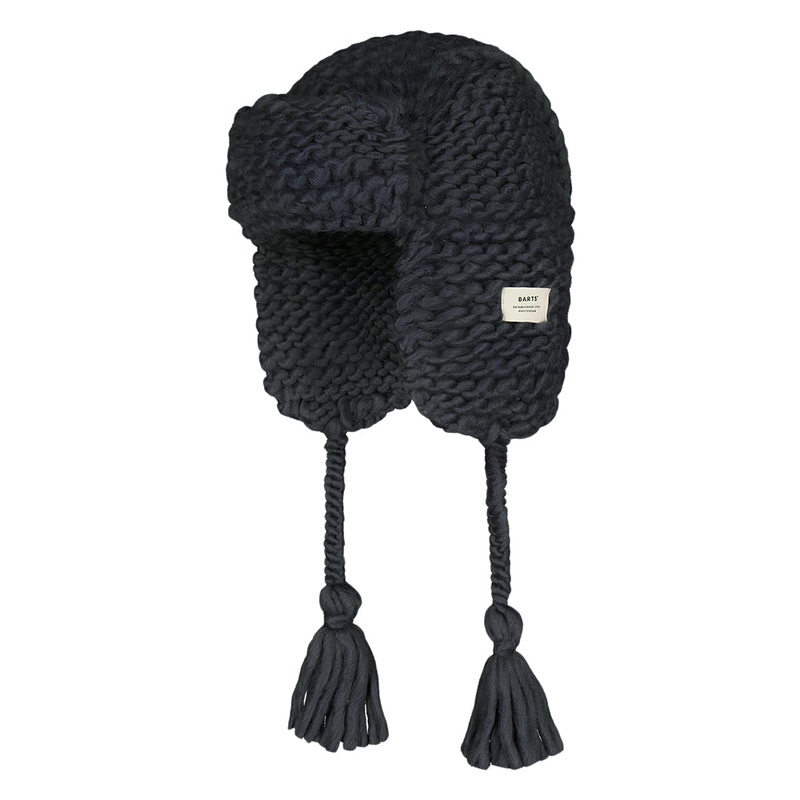 Barts Hats Brubru Handknitted Trapper Hat – Charcoal 1-Size