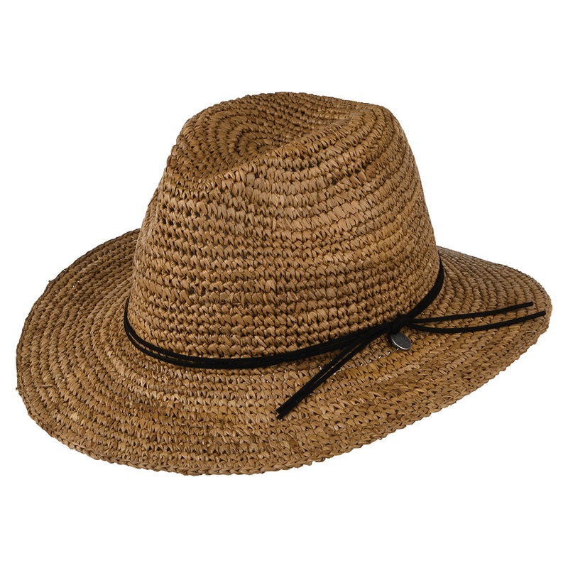 Barts Hats Celery Straw Fedora Hat – Light Brown S