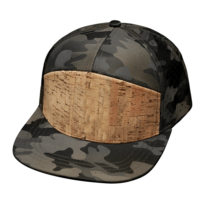 Blank – 7 Panel – Cork – Tan Camo (Unisex) – Laser Mesh