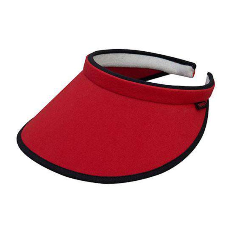 Brushed Cotton Clip-on Sun Visor with Contrast Trim – Red Red