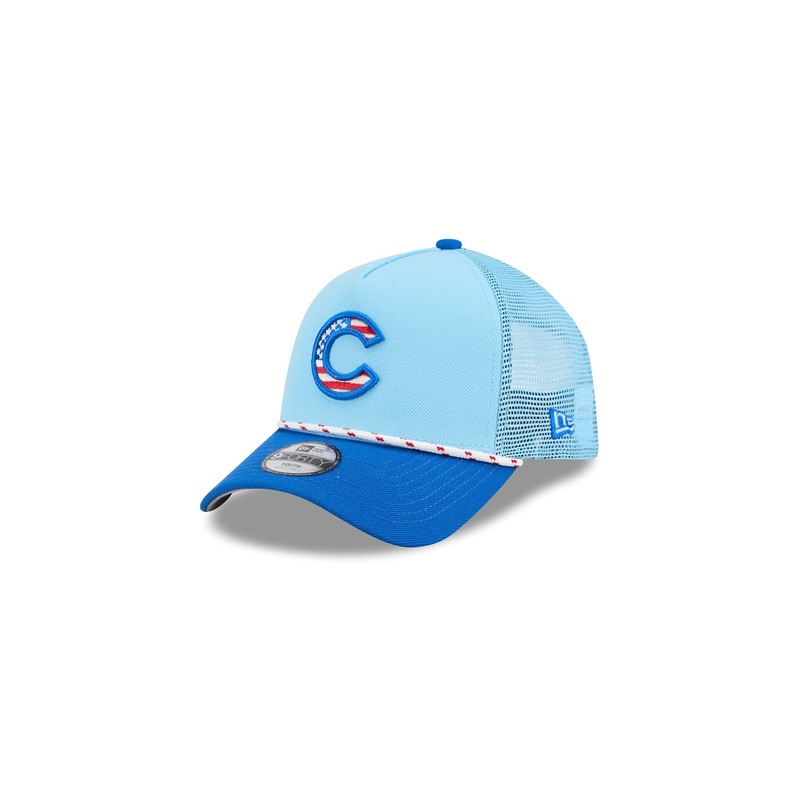 Chicago Cubs Independence Day 2025 Kids 9FORTY M-Crown A-Frame Trucker Hat Youth