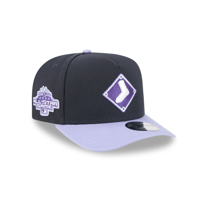 Chicago White Sox Navy Lavender 9FIFTY A-Frame Snapback Hat One Size