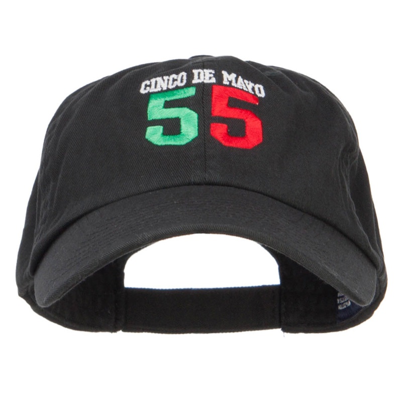 Cinco de Mayo 55 Embroidered Low Cap Black One Size