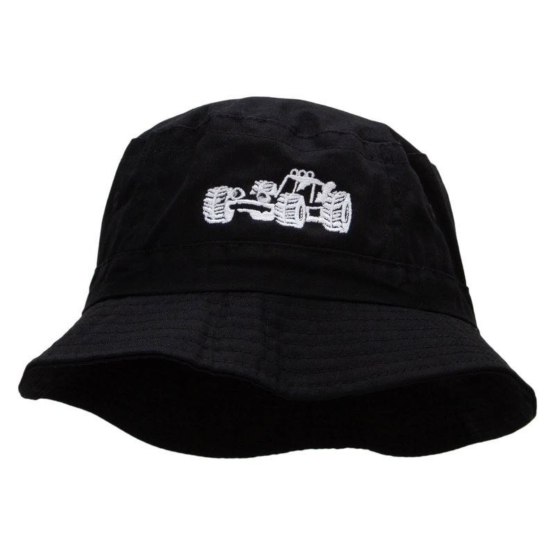 Dune Buggy Embroidered Pigment Dyed Bucket Hat Black One Size