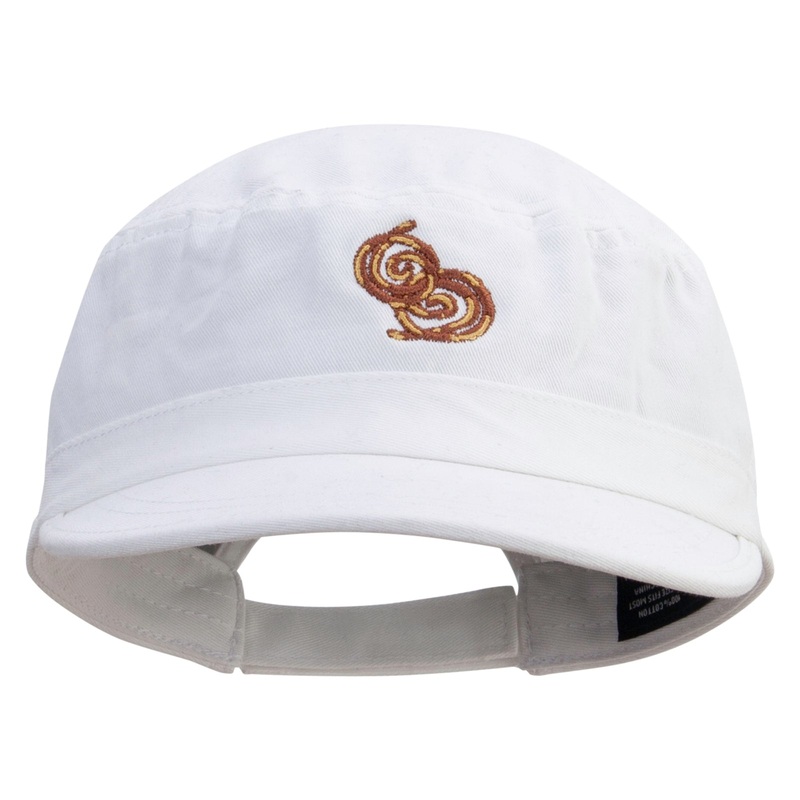 Indian Sweets Embroidered Enzyme Regular Solid Army Cap White One Size