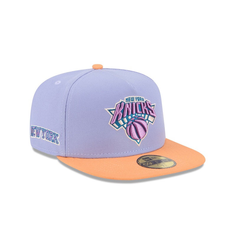 New York Knicks Lavender 59FIFTY A-Frame Fitted Hat 7
