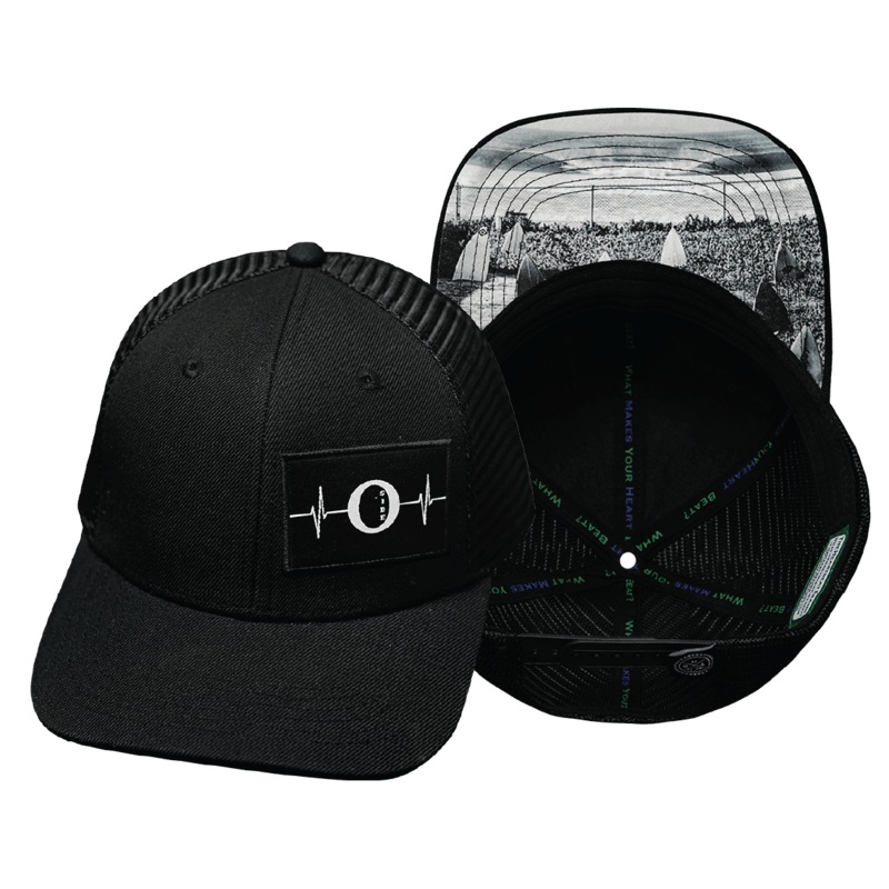 Oceanside “Oside” Hat – Baseball Hat Fit – Black – Trucker Mesh