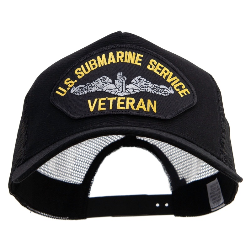 US Submarine Service Veteran Patched Big Size Trucker Mesh Cap Black XL-3XL
