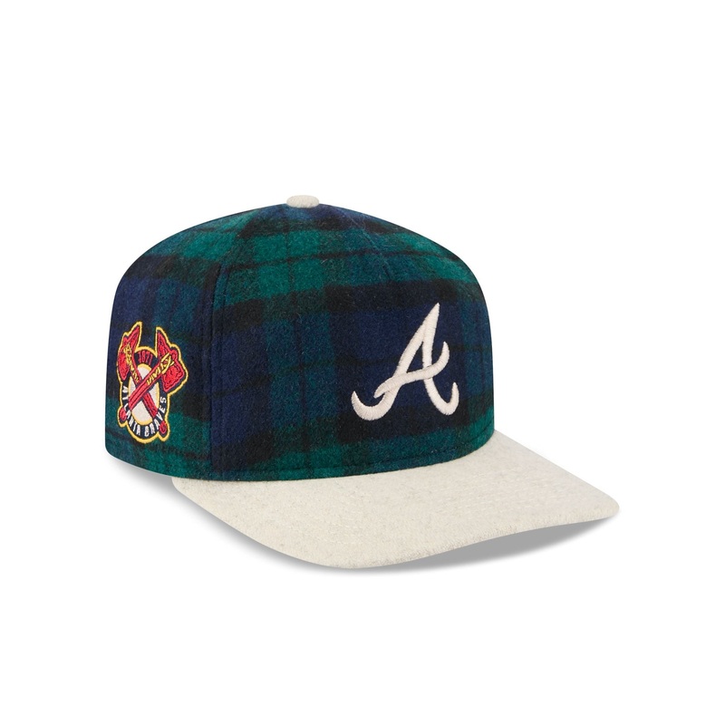 Atlanta Braves Plaid Letterman 19TWENTY Adjustable Hat One Size