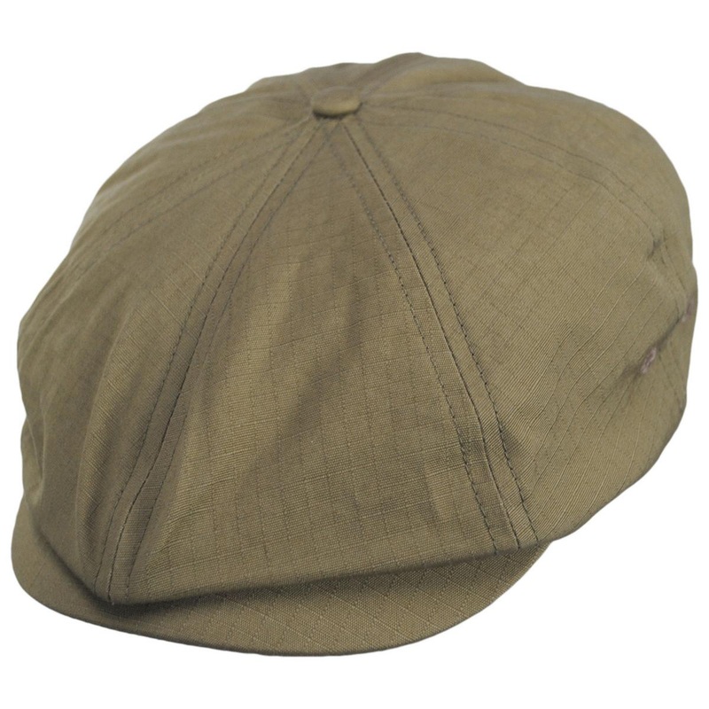 Brood Lightweight RipStop Newsboy Cap DARK KHAKI RIPSTOP S