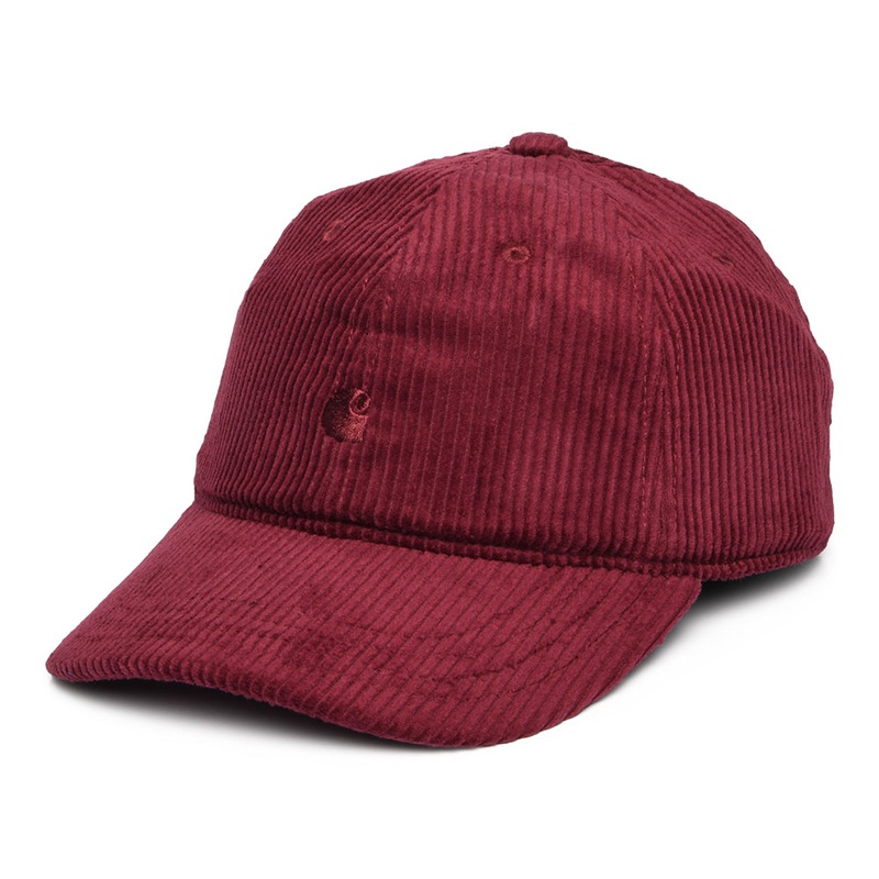 Carhartt WIP Hats Harlem Wide Wale Corduroy Baseball Cap – Wine Adjustable