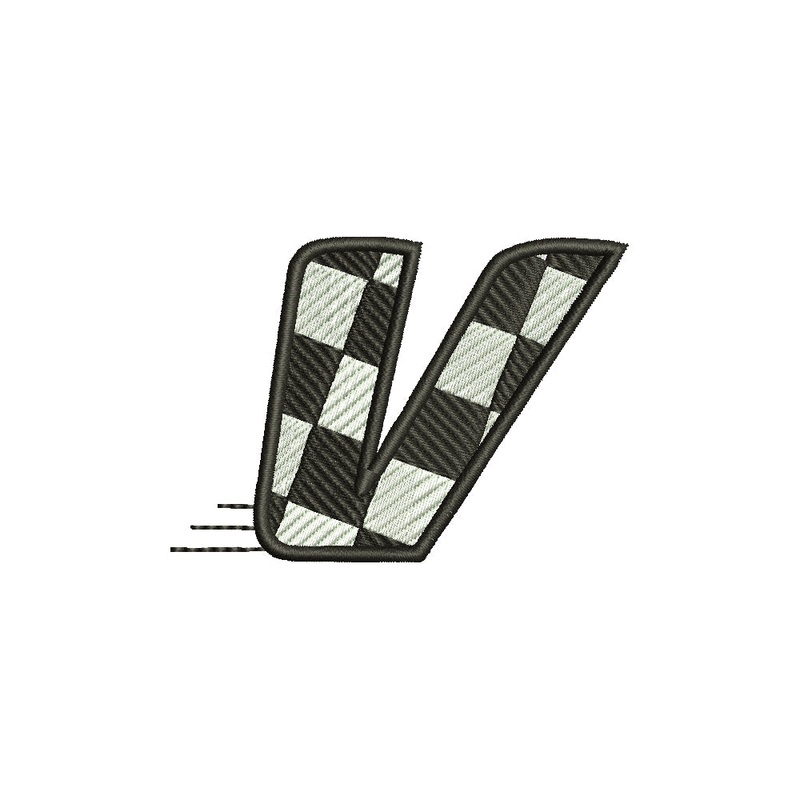 Checkered Flag Alphabet – V Default Title One Size