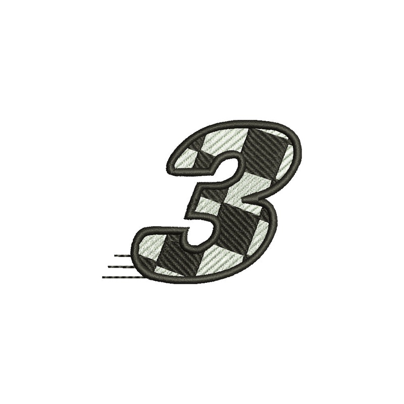 Checkered Flag Numbers – 3 Default Title One Size