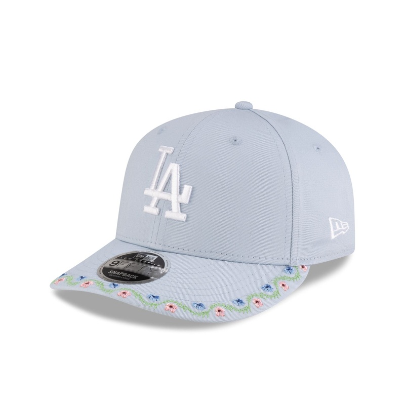 Los Angeles Dodgers Floral Pastel Blue Low Profile 9FIFTY Snapback Hat One Size
