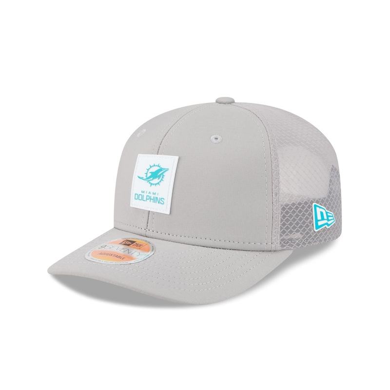 Miami Dolphins 2025 Sideline Hot Weather Gray 9SEVENTY Trucker Hat One Size