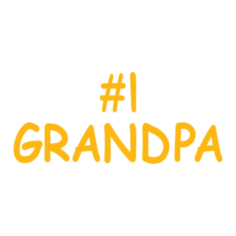 Number 1 Grandpa Heat Transfers Yellow One Size