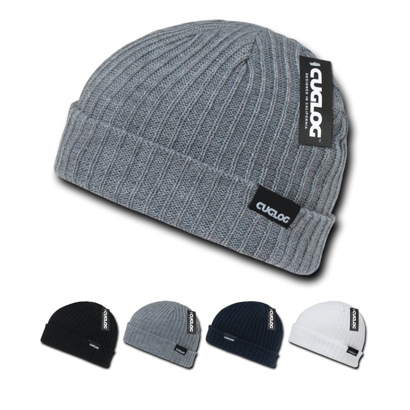 Orizaba Cuffed Cable Beanie, Knit Cap, Skater Beanie – Cuglog K015 Black